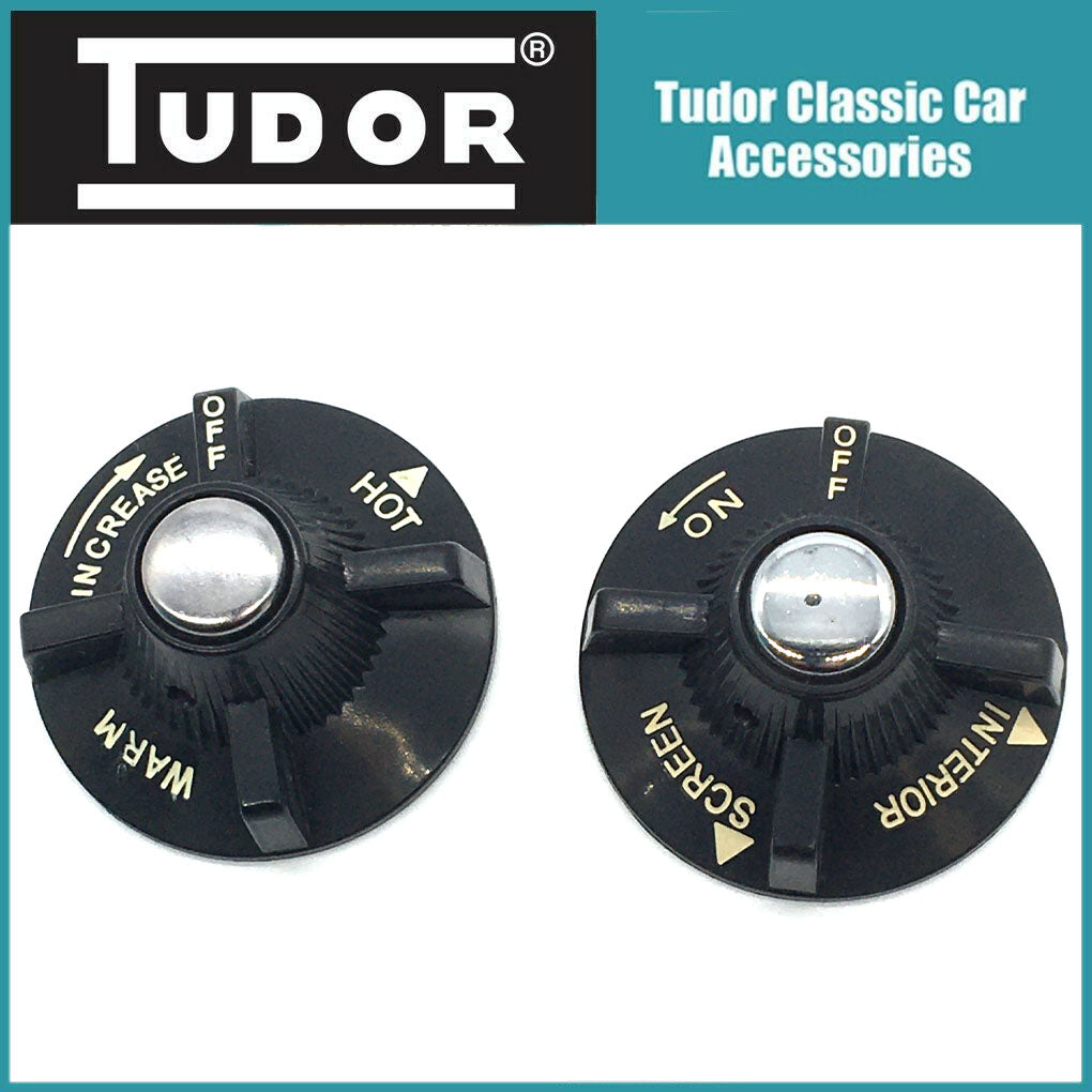 MGB GT / Roadster Heater & Air Control knob set Chrome Bumper Models 1962-1974
