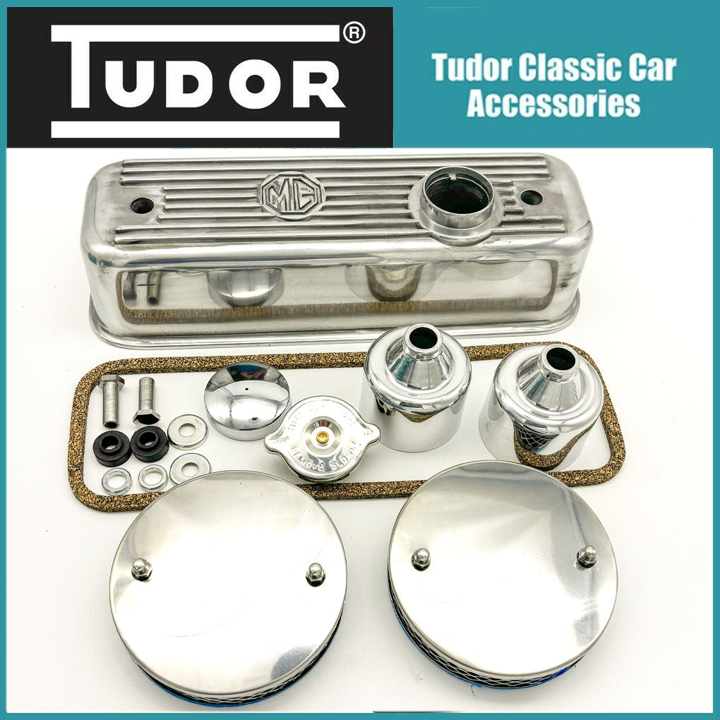 MGB Engine Dress Up Kit Rocker Cover, Dashpot, Rad Cap, Oil Cap, Gasket & Fitting Kit