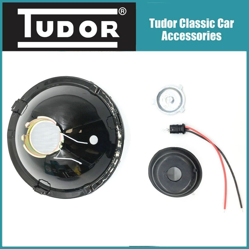 Pair 7" Tudor Domed H4 Classic Car Halogen Headlights