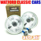Pair 7" Flat H4 Classic Car Halogen Headlights Headlamp + Sidelight Pilot