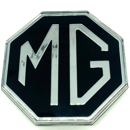 Badge Boot Lid logo Silver on Black MG MGB & MGB GT Midget 34G252