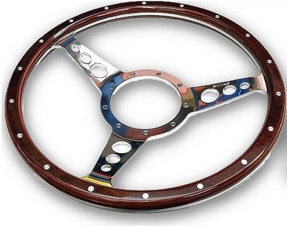 astrali classic wood steering wheel dished with holes