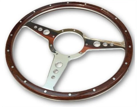 Classic Wood Steering Wheel Flat with holes from Astrali