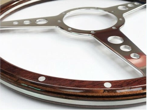 Classic Wood Steering Wheel Flat with holes from Astrali
